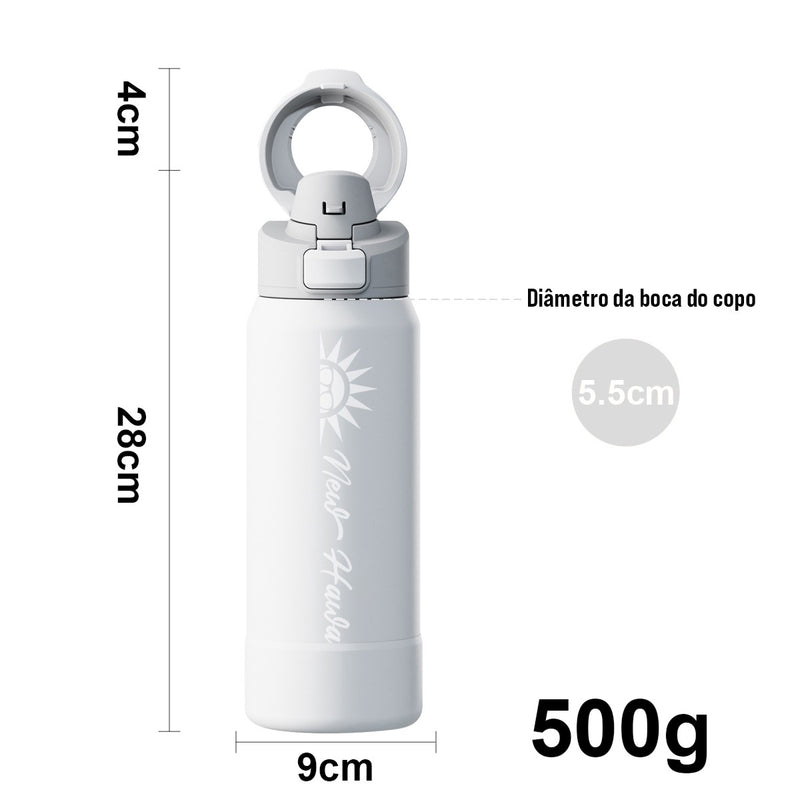 Garrafa Térmica de Aço com Suporte de Telefone Magnético