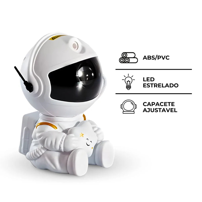 Astronauta Led Projetor Nebulosa Galáxia Estrelada
