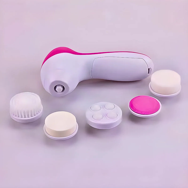 Escova Facial Elétrica 5 em 1 Portátil Esfoliante e Massageadora.