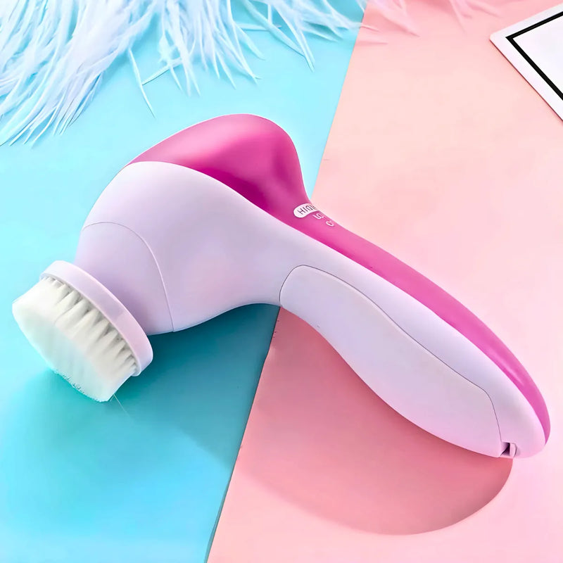 Escova Facial Elétrica 5 em 1 Portátil Esfoliante e Massageadora.