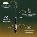 Mini Mixer Elétrico Recarregável Multiuso para Bebidas e Ovo.