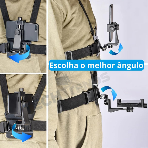 Suporte Peitoral Para Celular e Câmeras