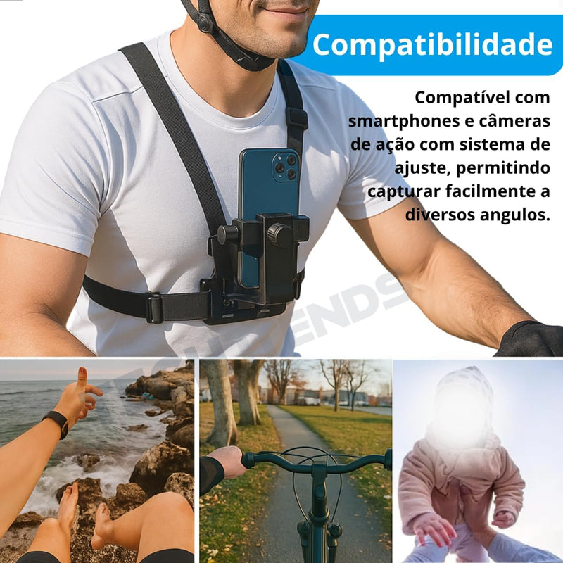 Suporte Peitoral Para Celular e Câmeras