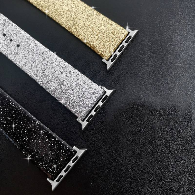 Pulseira Couro C/ Glitter 38mm/40mm/41mm