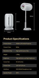 Projetor Portátil Android 11.0 1080p com Suporte Fresstyle