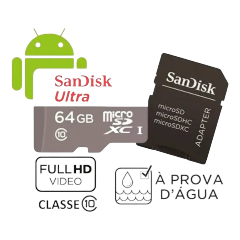 Cartão de Memória Sandisc Ultra 32GB, 64GB, 128GB,512GB