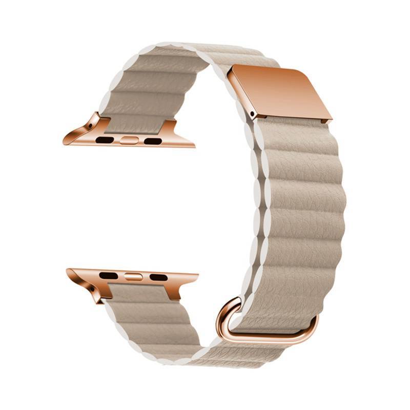 Pulseira de Couro Magnético 42mm/44mm/45mm/49mm