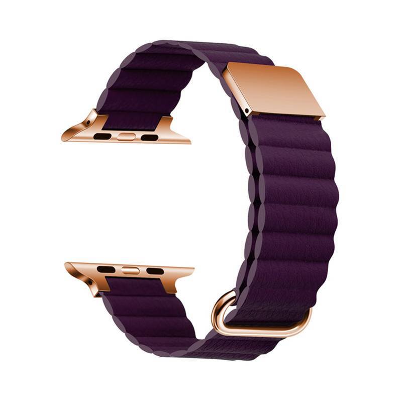 Pulseira de Couro Magnético 42mm/44mm/45mm/49mm