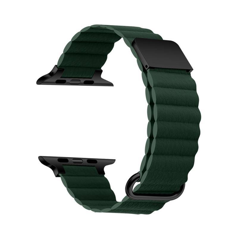 Pulseira de Couro Magnético 42mm/44mm/45mm/49mm