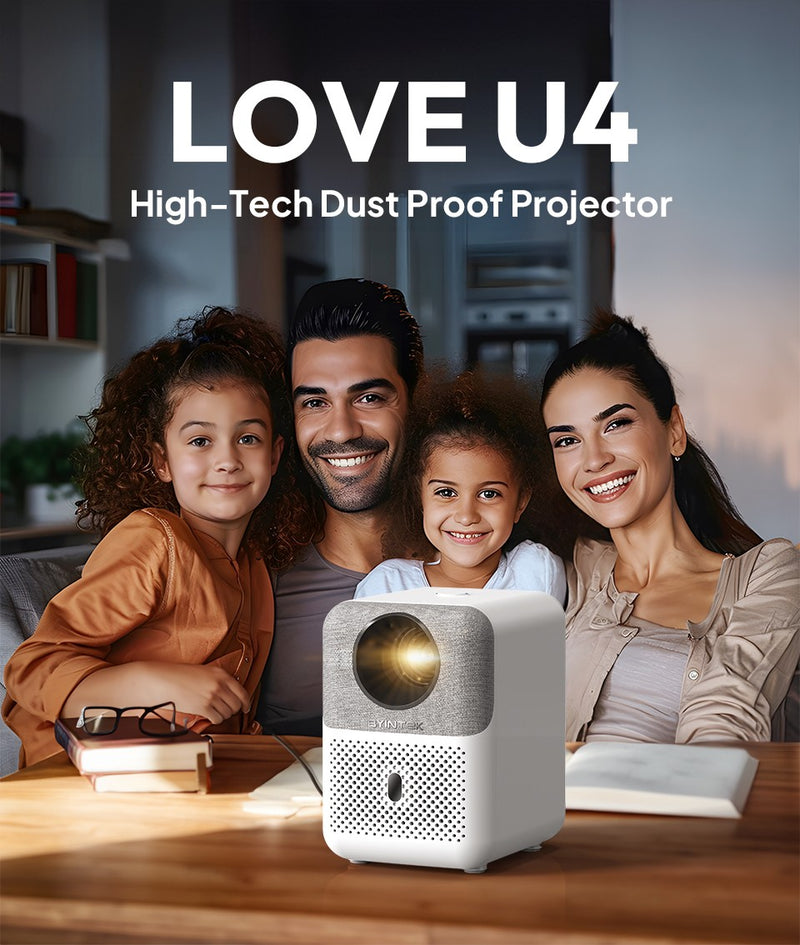 BYINTEK LOVE U4 Smart Mini Projetor de Home Theater 4K 1080P Vídeo Android WIFI