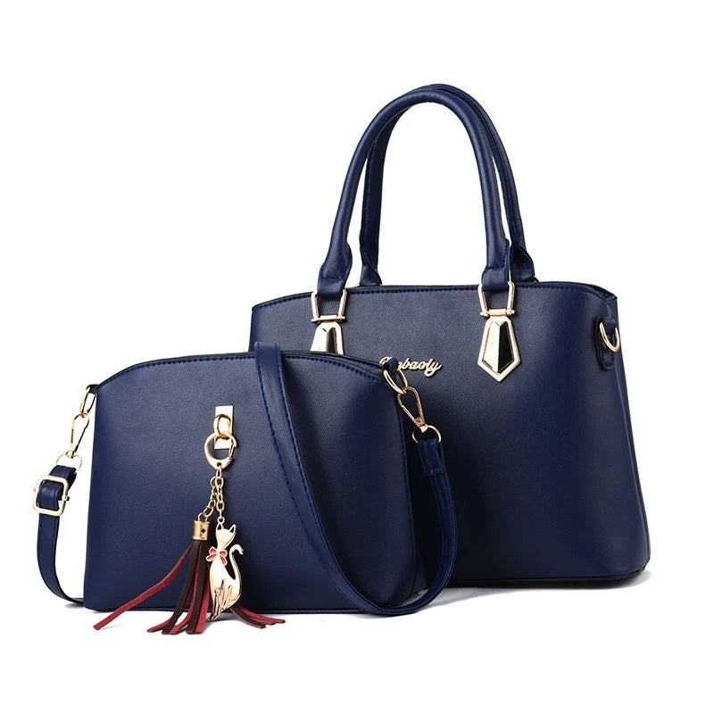 kit 2 em 1 bolsa feminina transversal vem com bolsa pequena multiuso
