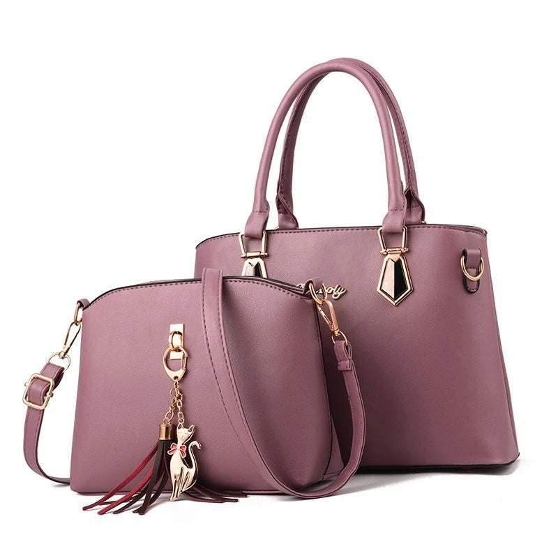 kit 2 em 1 bolsa feminina transversal vem com bolsa pequena multiuso