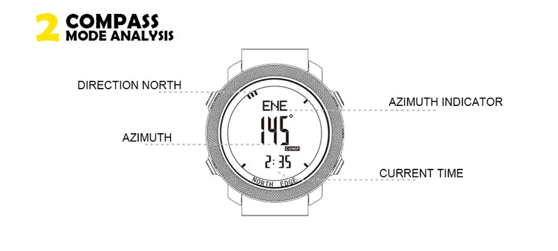 Smartwatch Militar Norte Edger com Bússola e Altímetro