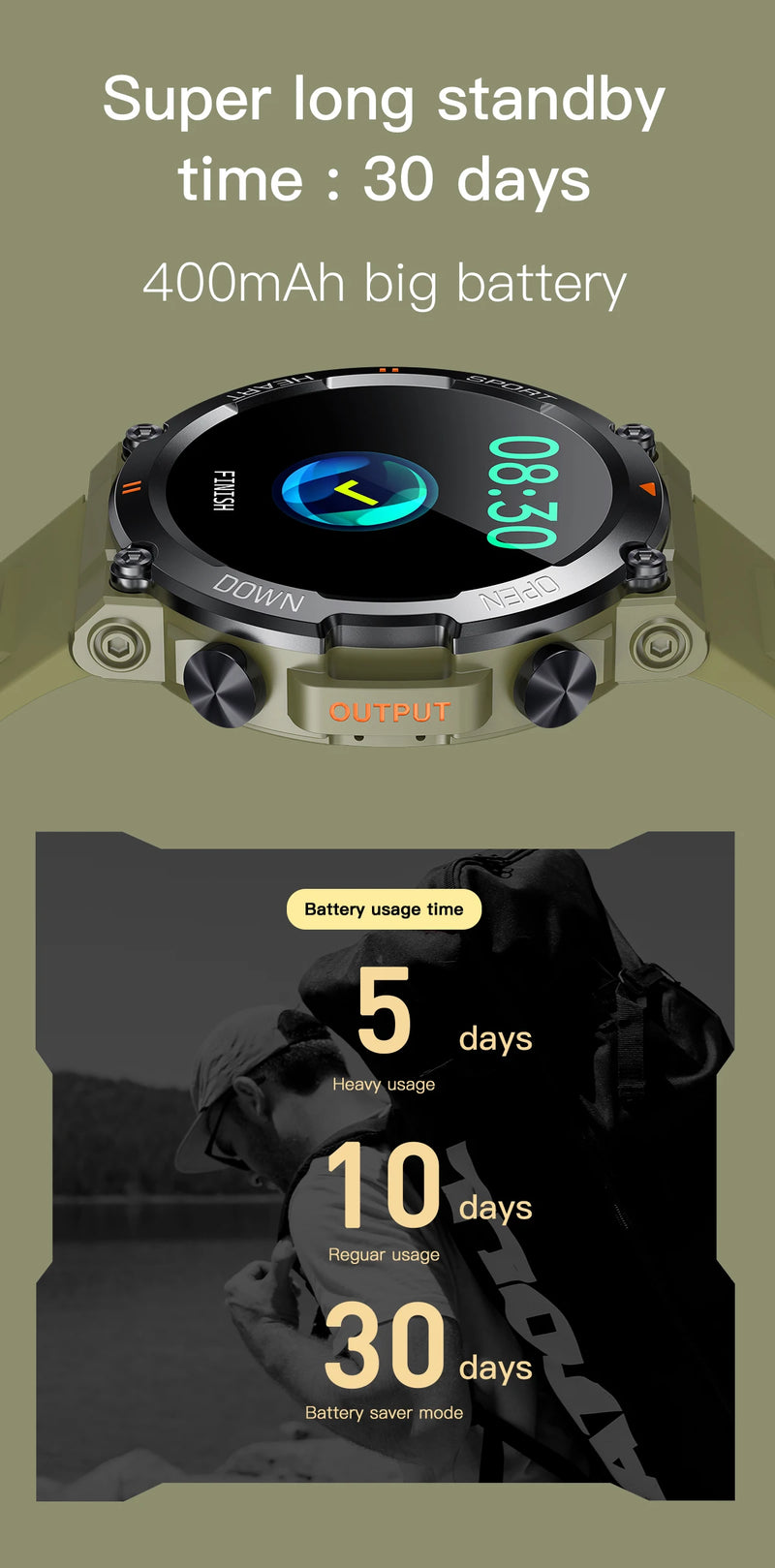 Smartwatch Militar a Prova D'agua