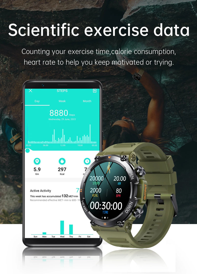 Smartwatch Militar a Prova D'agua