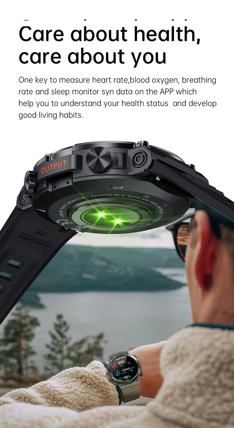 Smartwatch Militar a Prova D'agua