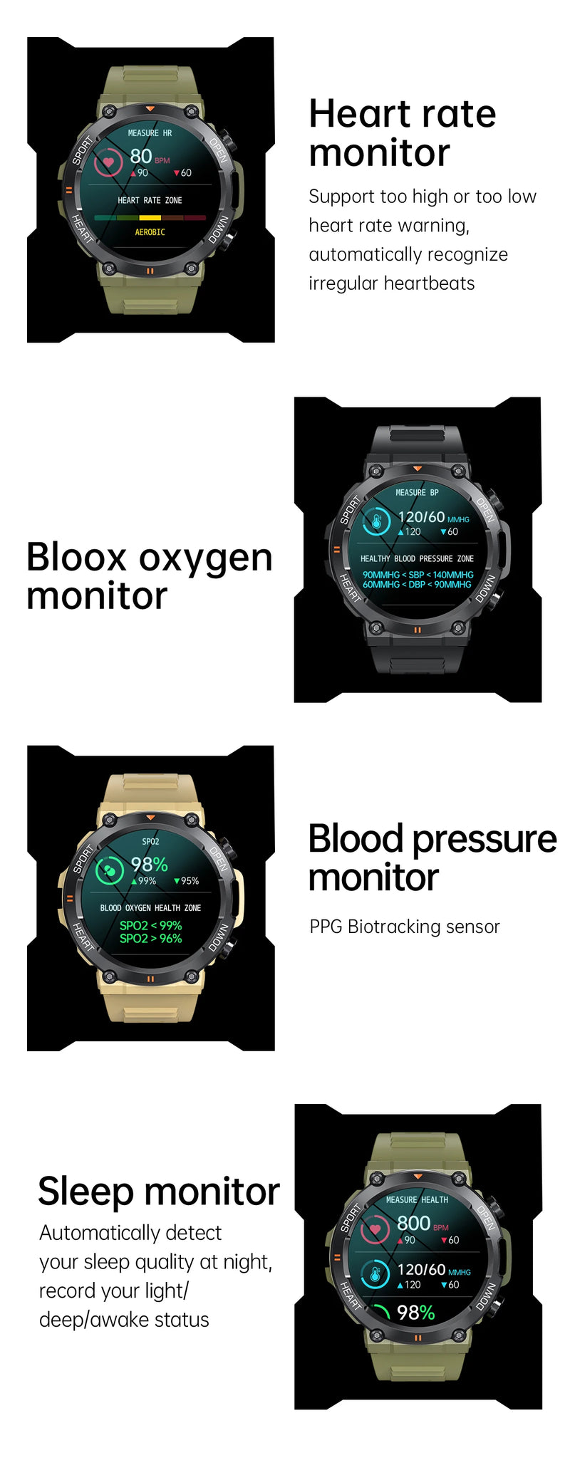 Smartwatch Militar a Prova D'agua