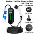 TAYSLA Carregador Phantom Plus para Carros Elétricos, 7kW, 32A, 3,5kW, 16A, 80V