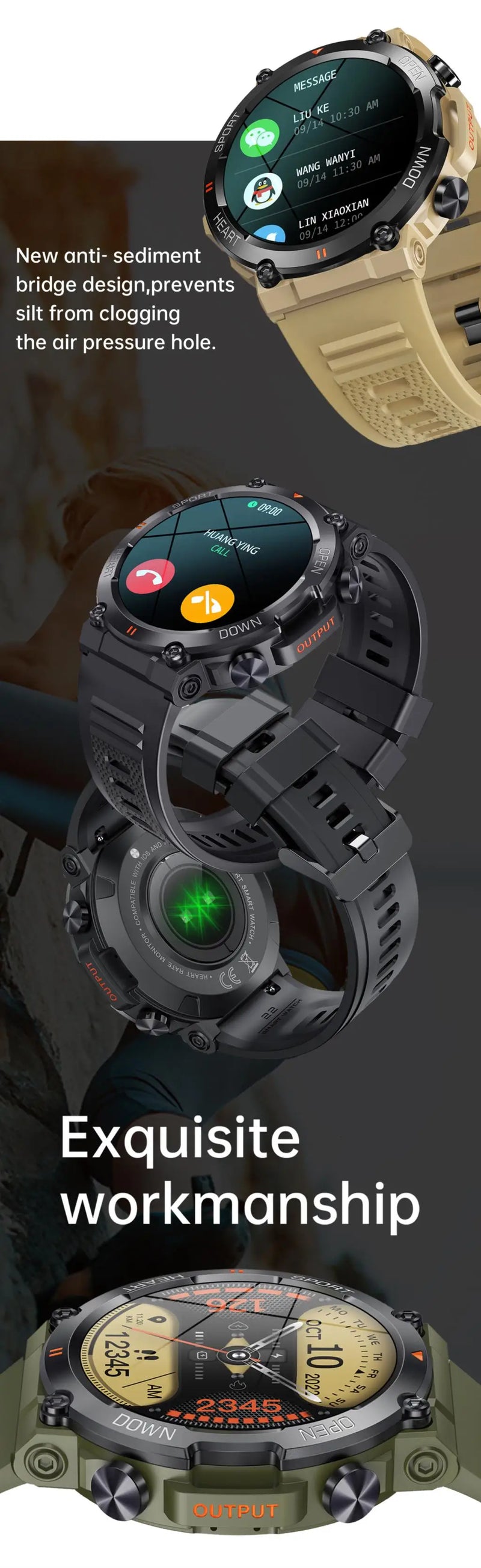 Smartwatch Militar a Prova D'agua