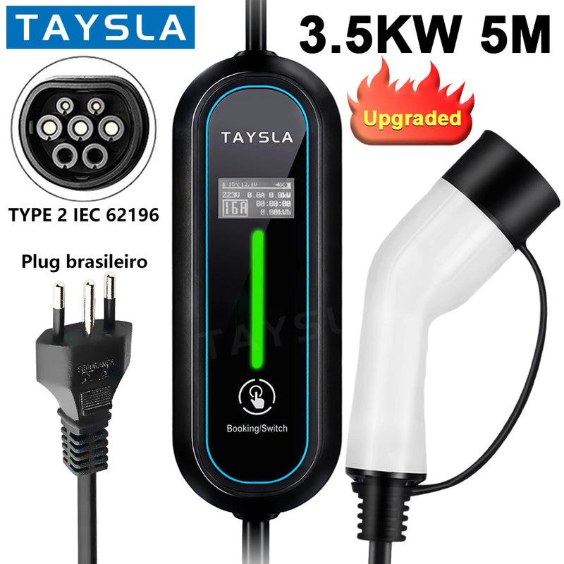 TAYSLA Carregador Phantom Plus para Carros Elétricos, 7kW, 32A, 3,5kW, 16A, 80V