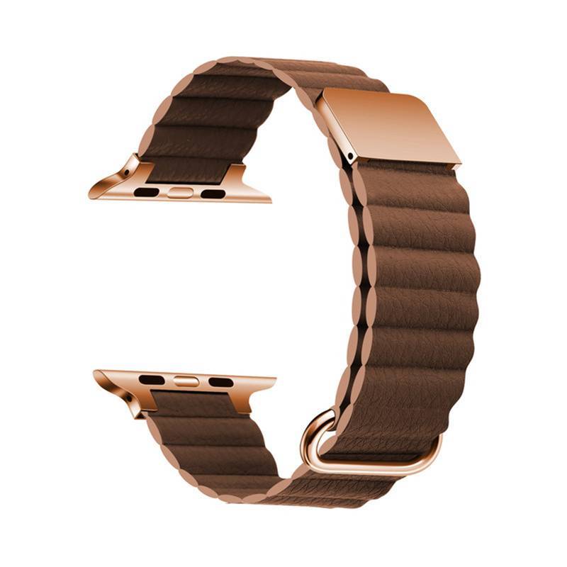 Pulseira de Couro Magnético 42mm/44mm/45mm/49mm
