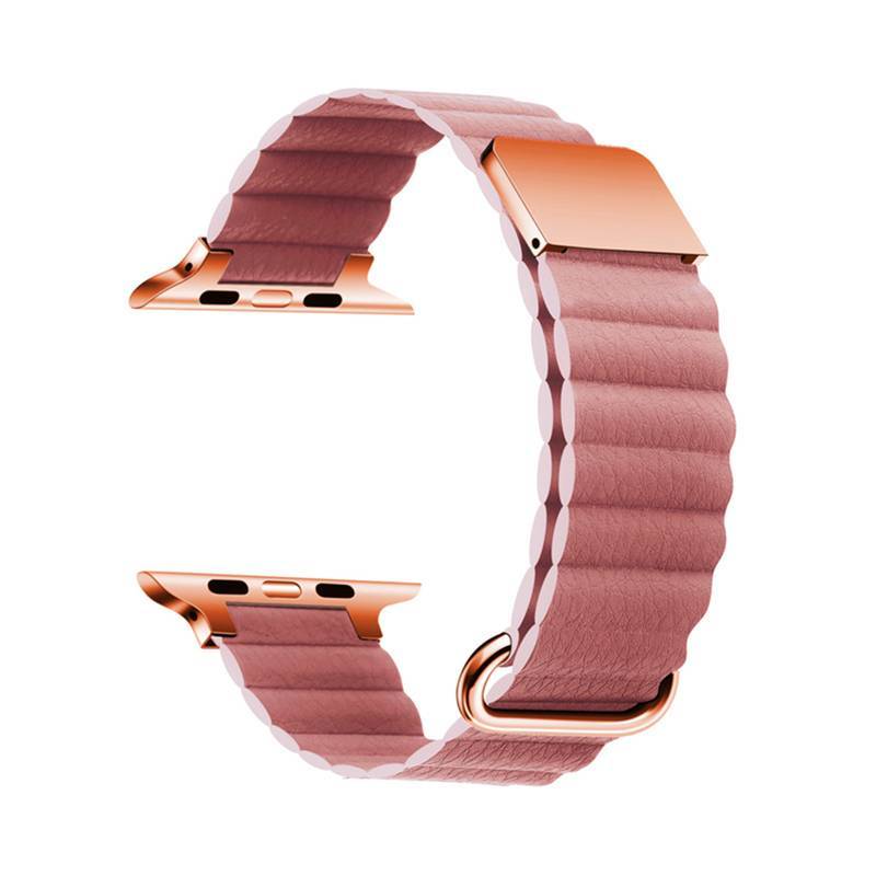 Pulseira de Couro Magnético 42mm/44mm/45mm/49mm