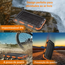Carregador Portátil Power Bank Solar USB Laranja.