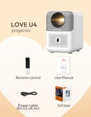 BYINTEK LOVE U4 Smart Mini Projetor de Home Theater 4K 1080P Vídeo Android WIFI