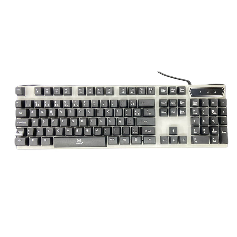 Kit Gamer Teclado Mouse Headset e Mouse Pad com Iluminação LED, USB, Som Estéreo e DPI Ajustável