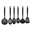 Conjunto Kit Utensílios Cozinha Nylon Colher Concha Escumadeira Espátula Pegadores