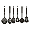 Conjunto Kit Utensílios Cozinha Nylon Colher Concha Escumadeira Espátula Pegadores