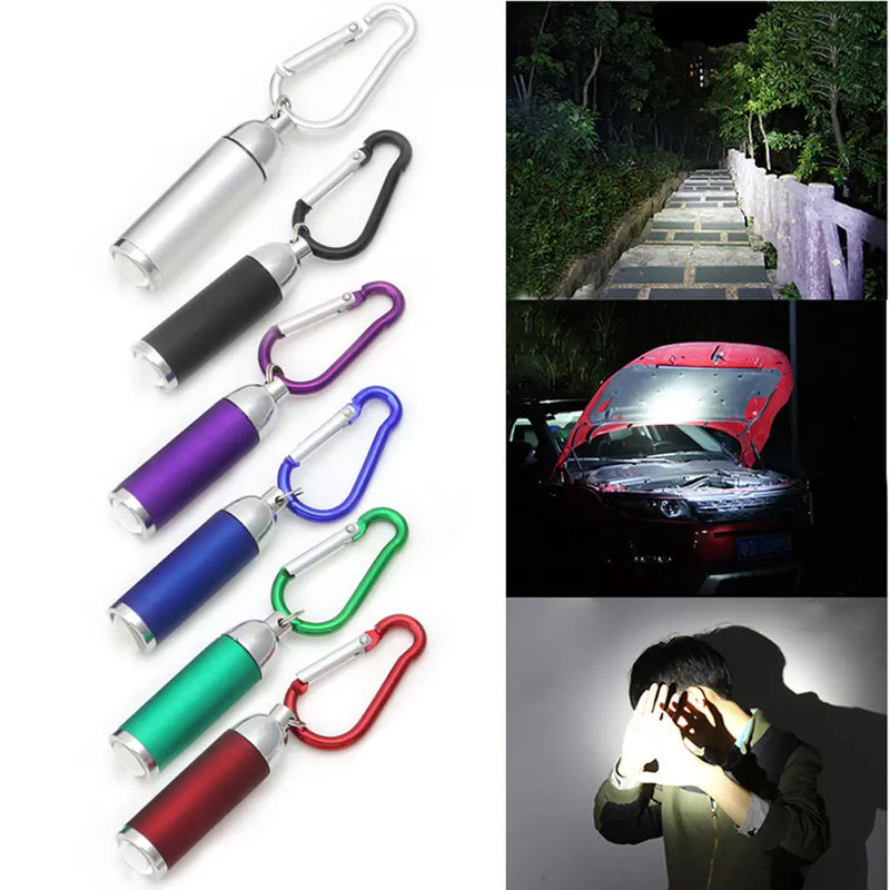 Mini Lanterna LED Chaveiro Mosquetão de Bolso Portátil Multifuncional