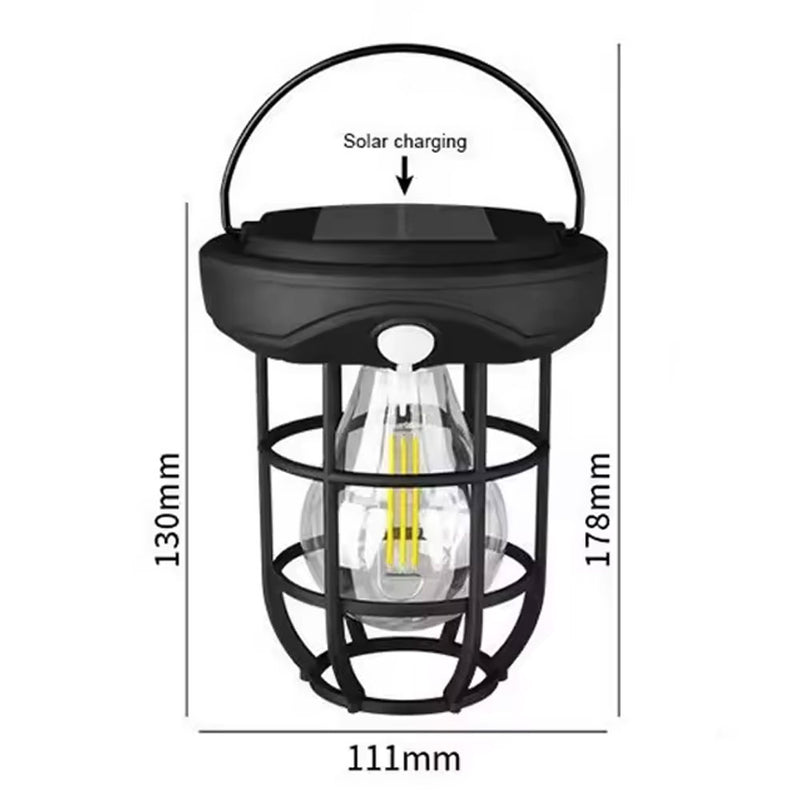 Luminária Lampião Recarregável Solar Com Sensor