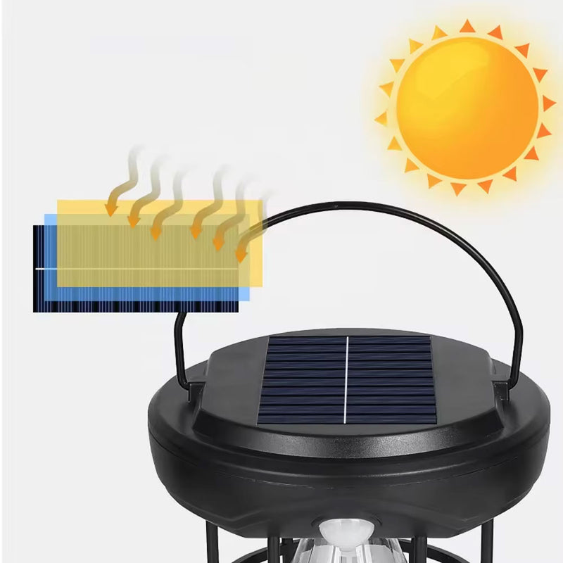 Luminária Lampião Recarregável Solar Com Sensor