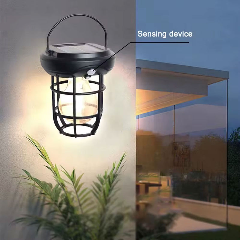 Luminária Lampião Recarregável Solar Com Sensor