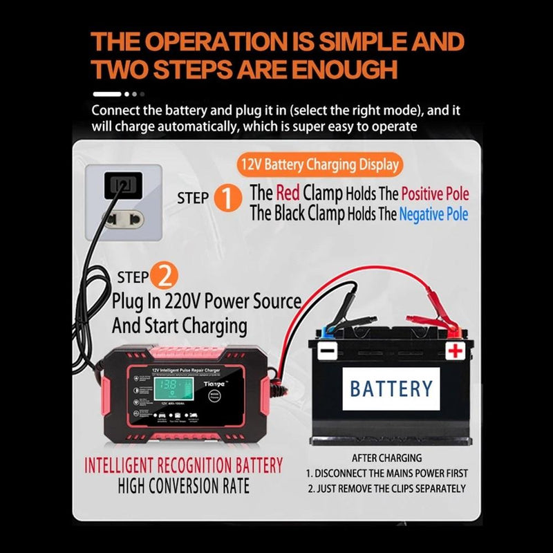 Carregador Bateria Automotivo Digital 12V Portátil Bivolt
