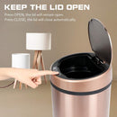 Lixeira Automática 12L Rose Gold com Sensor Inteligente Inox