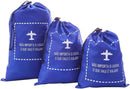 KIT SACO PARA VIAGEM - AZUL - COM 3 SACOS P/M/G