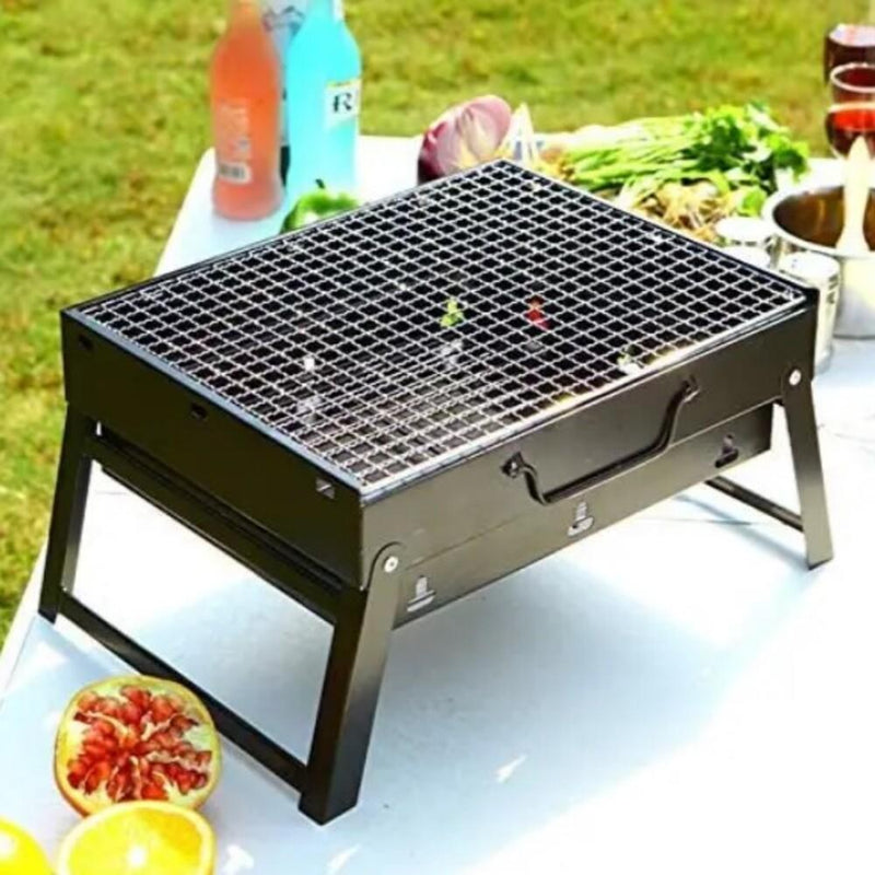 CHURRASQUEIRA PORTÁTIL MINI A CARVÃO COMPLETA GRELHA DOBRÁVEL MALETA CAMPING