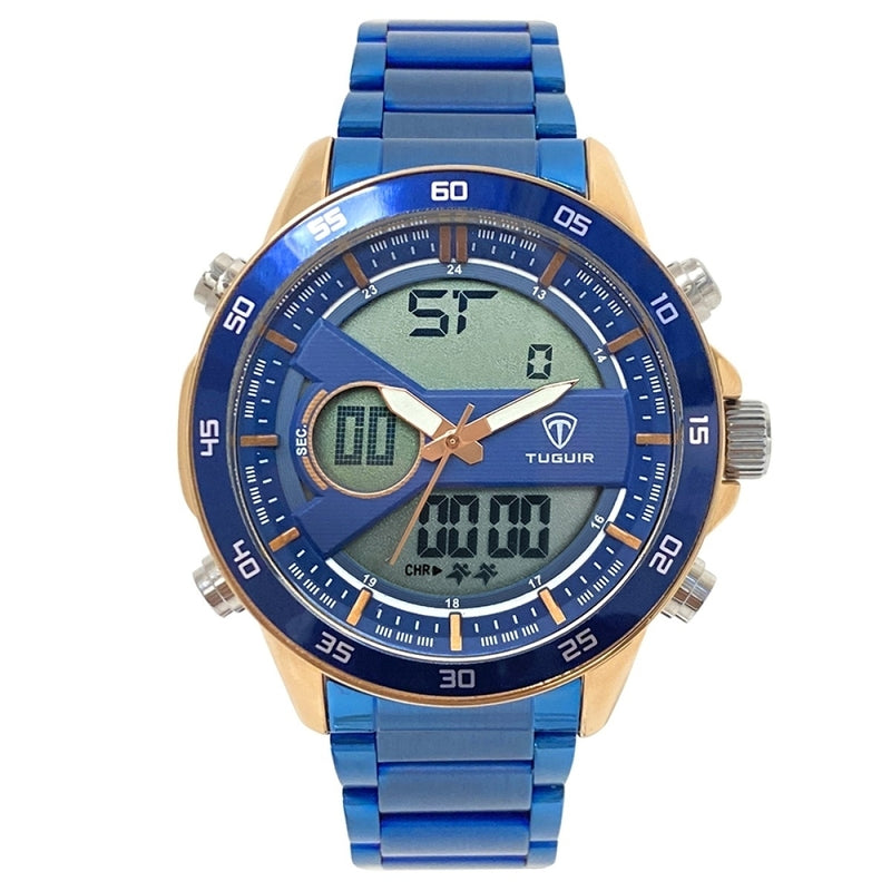Relógio Masculino Tuguir Analógico e Digital TG1161 Azul e Rosê