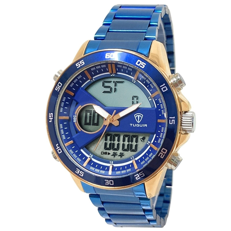 Relógio Masculino Tuguir Analógico e Digital TG1161 Azul e Rosê