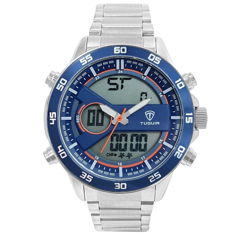 Relógio Masculino Tuguir Analógico Digital TG1161 Prata e Azul