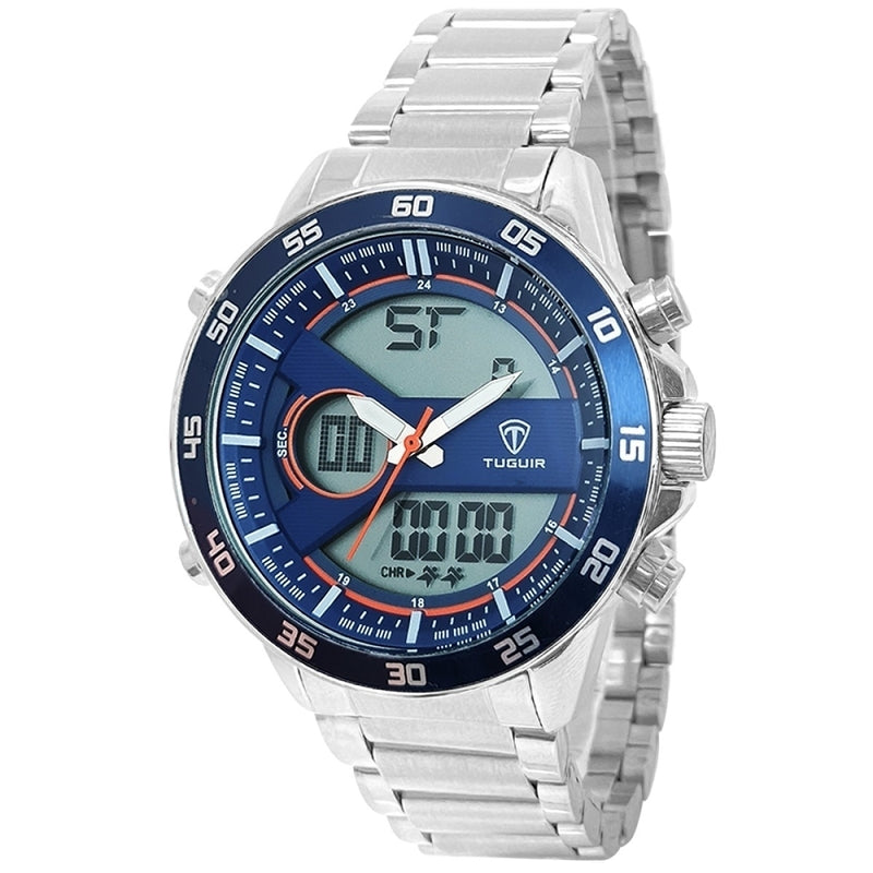 Relógio Masculino Tuguir Analógico Digital TG1161 Prata e Azul
