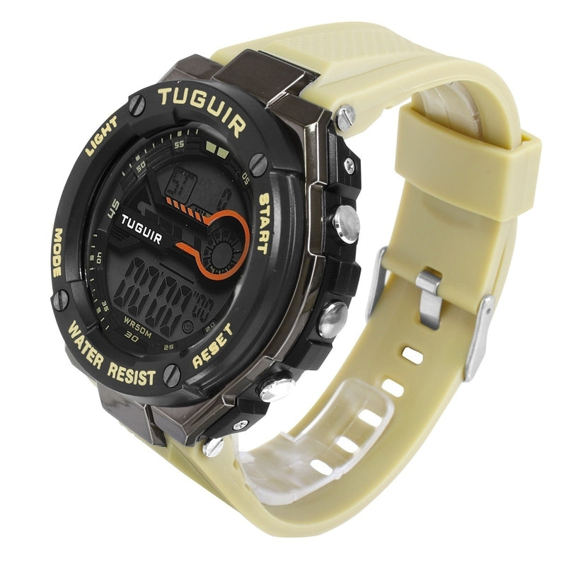 Relógio Masculino Tuguir Digital TG293 Preto e Bege