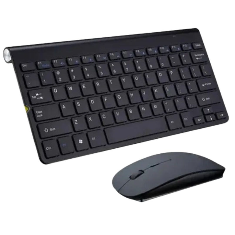 Mini Teclado e Mouse Sem Fio Preto com USB Wireless 2.4GHz