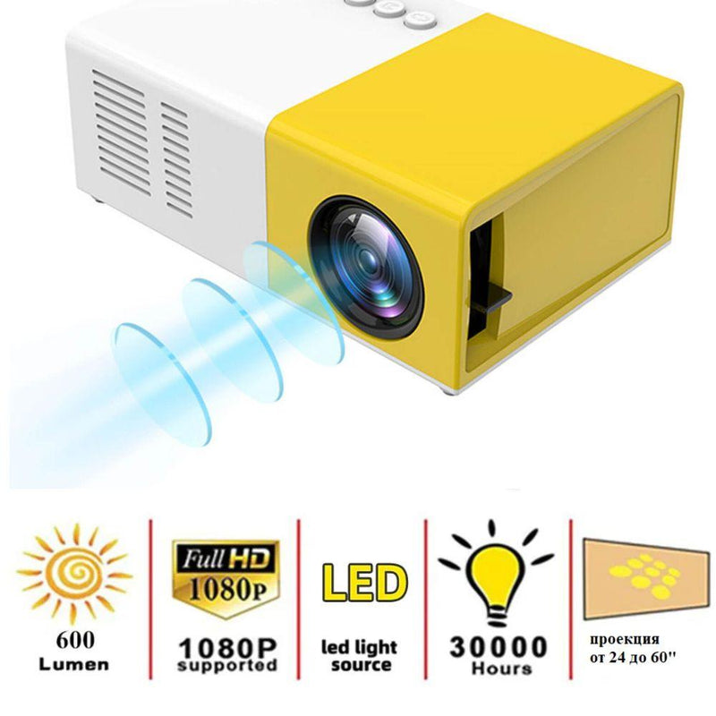 Projetor LED 100 Full HD 600 Lumens Portátil com Controle