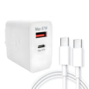 Carregador Completo 67W Turbo Entrada USB + USB-C Branco