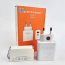 Carregador Completo 67W Turbo Entrada USB + USB-C Branco