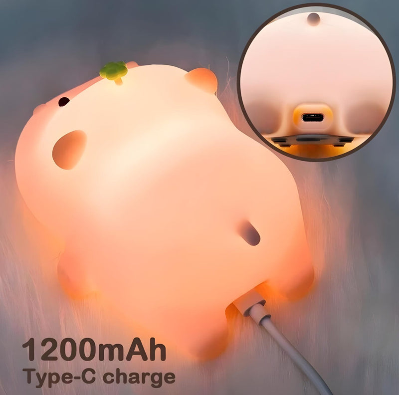 Luminária Infantil Led Siliconado Baby Hippo