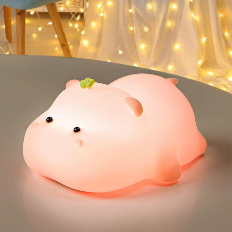 Luminária Infantil Led Siliconado Baby Hippo